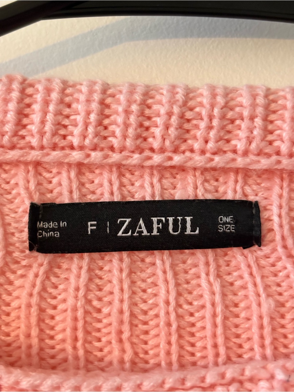 Pink Chunky Ribbed Knit Sweater One Size - Picture 4 of 6